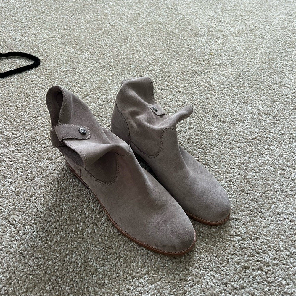 Grey suede ankle boot